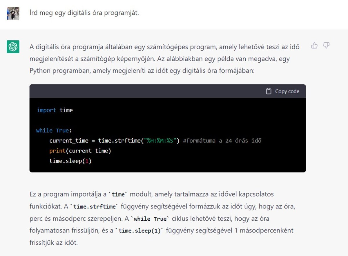 A kulináris területet még tanulja, verselemzésben még nem tökéletes, működő programokat viszont magabiztosan ír