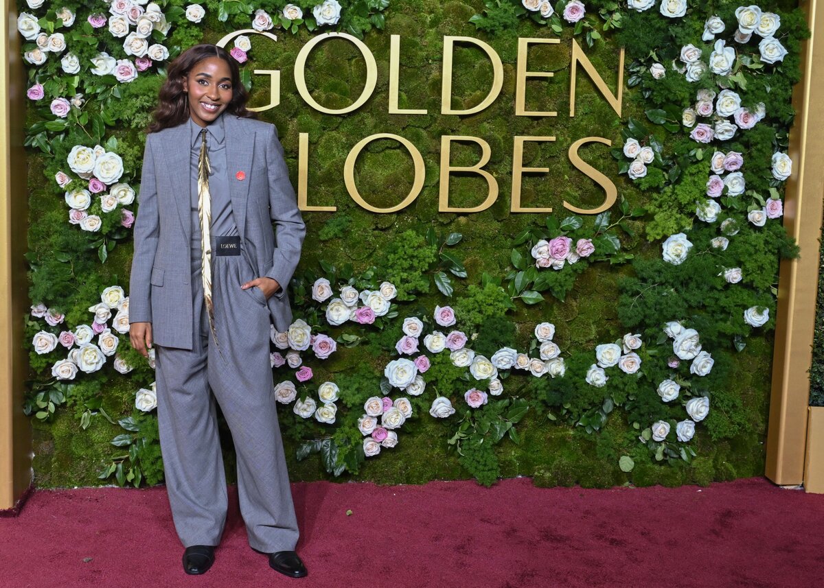 Ayo Edebiri a 82. Golden Globe Awards díjátadó 2025. január 5-én, in Beverly Hills-ben, Kaliforniában.