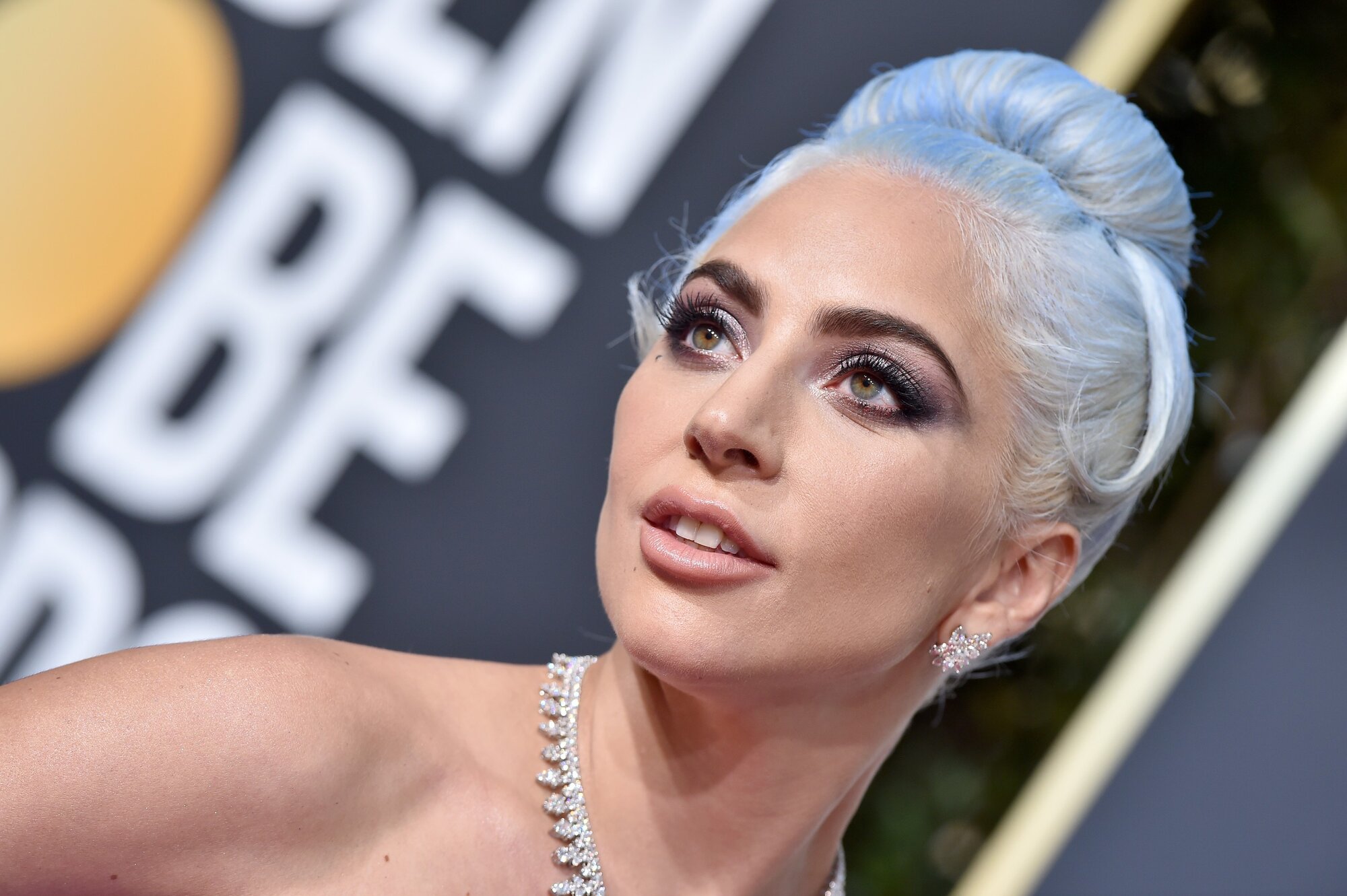 Lady Gaga 2019-ben a Golden Globe-gálán.