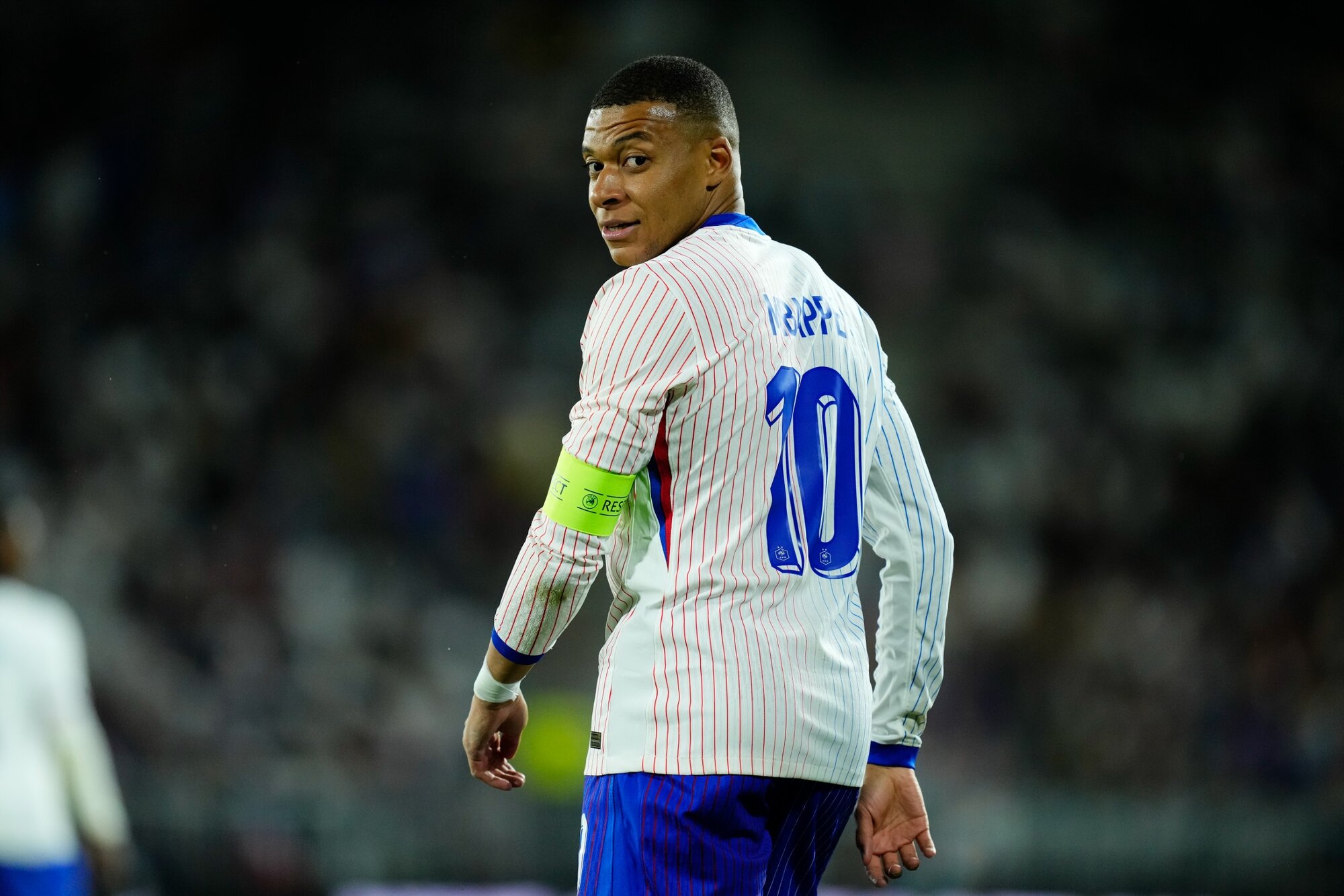 Kylian Mbappé a francia válogatott Kanada elleni felkszülési meccsén, 2024. június 9-én