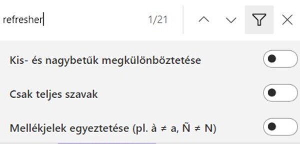 Hogyan tudunk konkrét szavakra keresni egy dokumentumban vagy cikkben? 