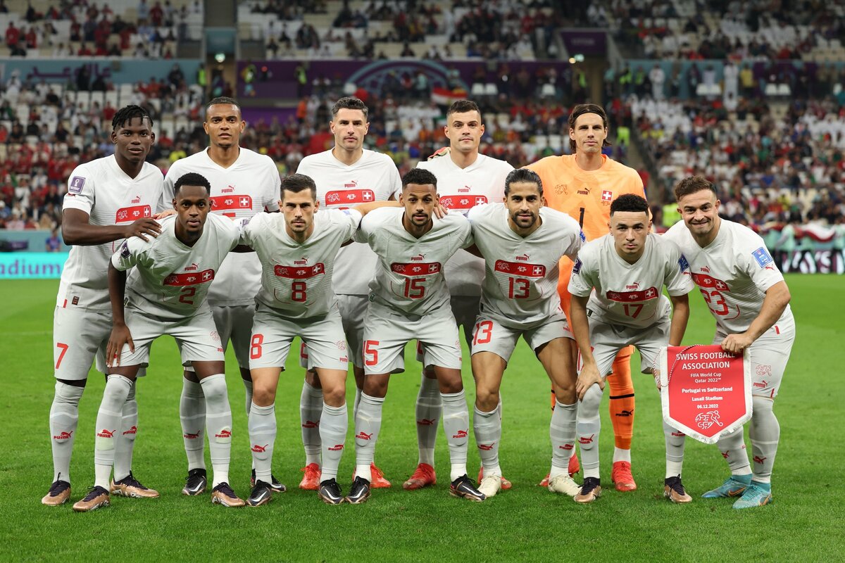 Svájc válogatottja a Portugália elleni vesztes világbajnoki nyolcaddöntő előtt