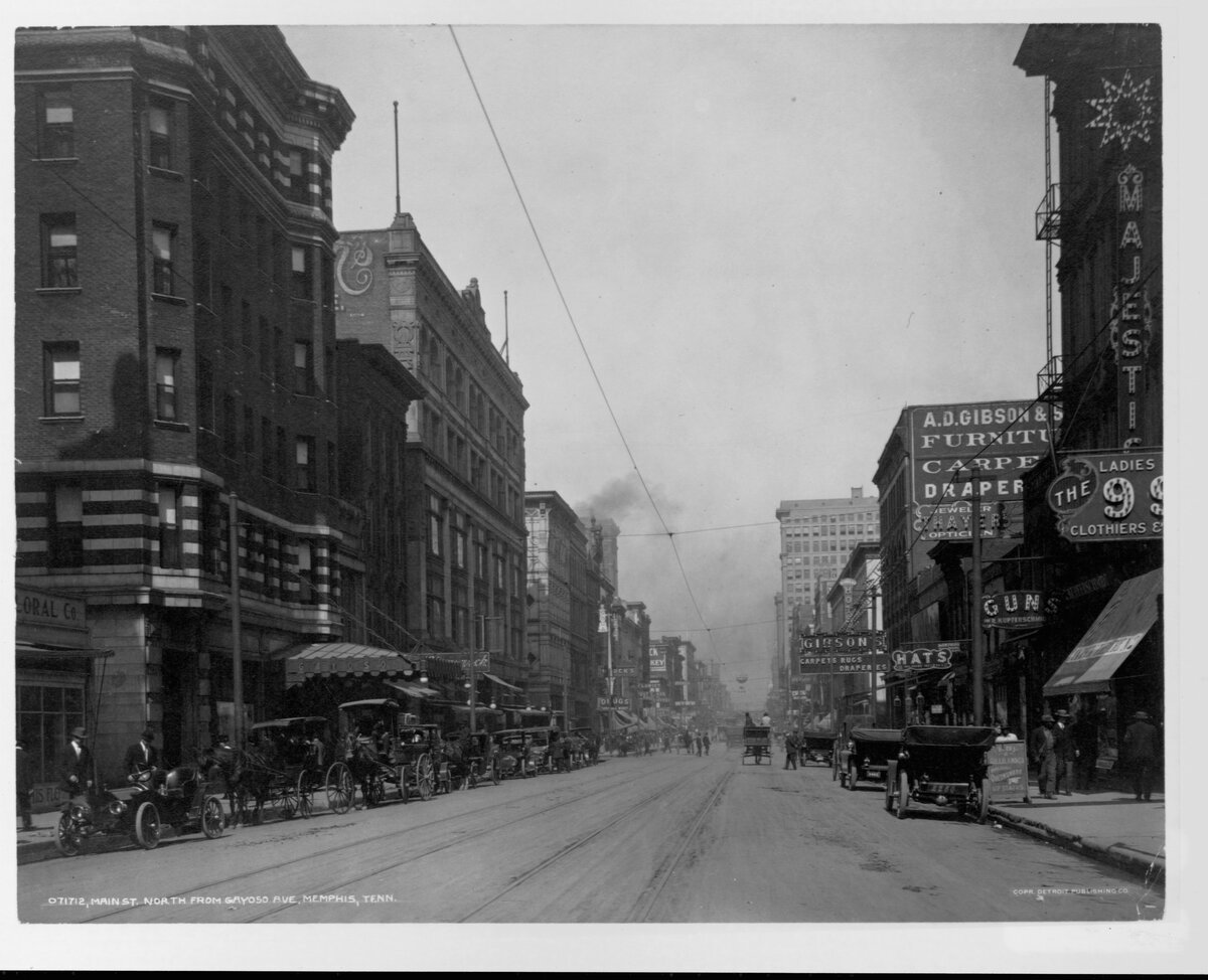 Memphis egyik főutcája üres áll az 1900-as évek elején.