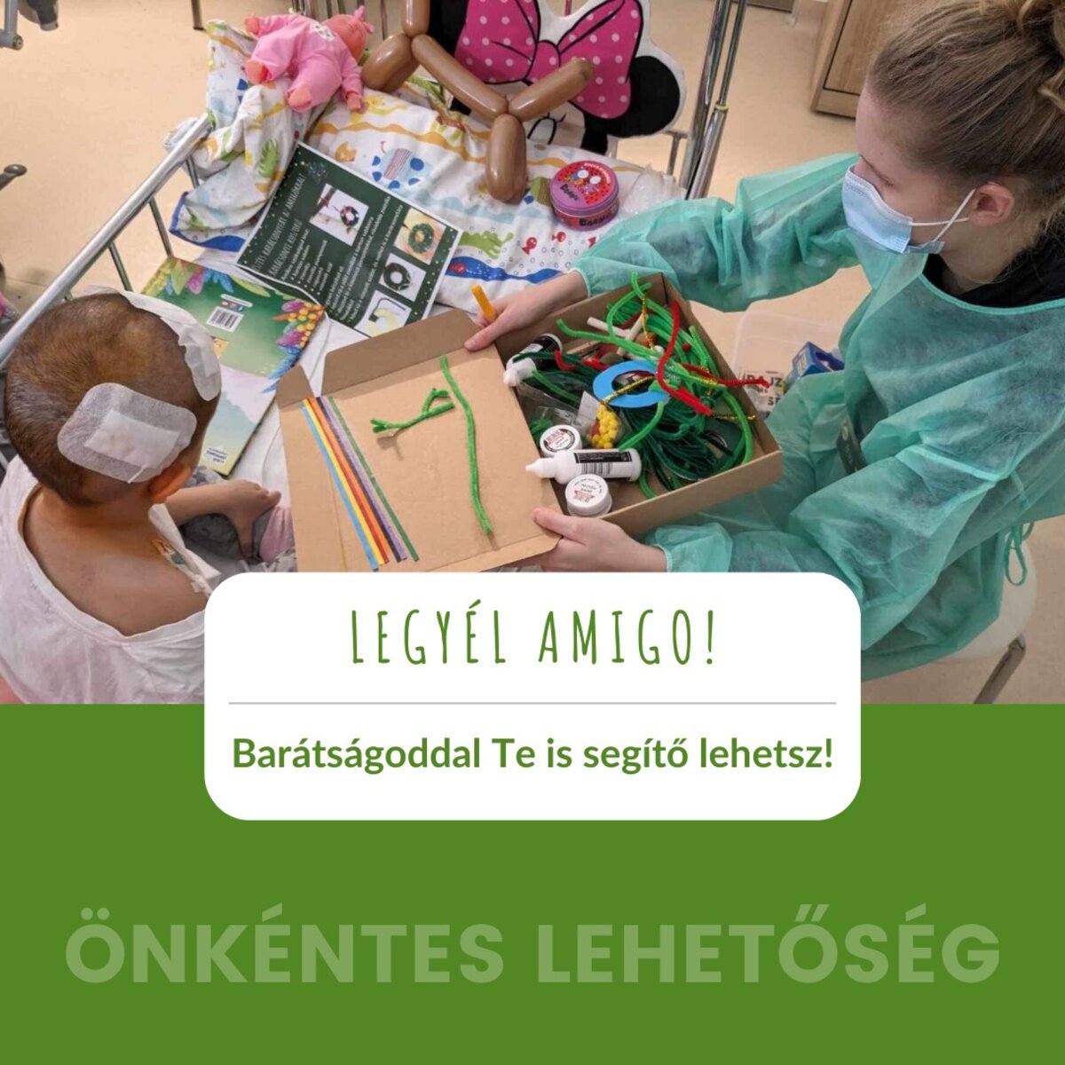 Az Amigos egy olyan önkéntes szervezet, amely a játék és nyelvtanulás által próbál egy kis boldogságot csempészni a kórházban lévő gyerekek mindennapjaiba. Célunk, hogy visszaadjuk nekik a barátaikat, és segítsünk nekik élvezni az élet apró örömeit még a nehéz időkben is.