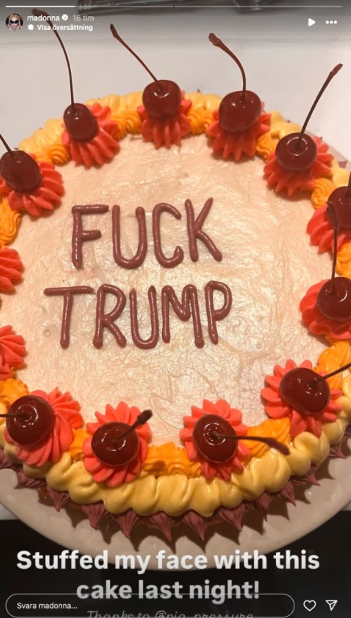 Madonna Fuck Trump torta