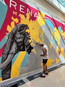 Az Arena Mallban most te is megnézheted, hogyan készül el egy 100 négyzetméteres falfestmény 