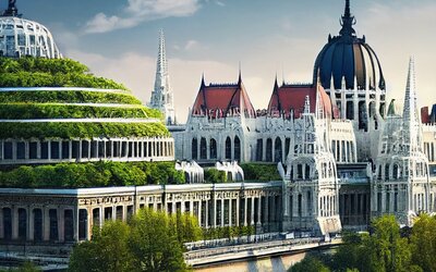 Így nézhetne ki Budapest 2064-ben – A jövő fővárosát alkotta meg képein a We Plants Are Happy Plants zenésze