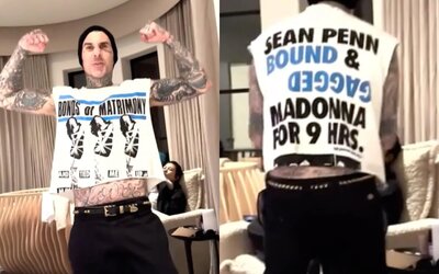 Travis Barker egy családon belüli erőszakos Madonna-pólóval verte ki a biztosítékot a TikTokon