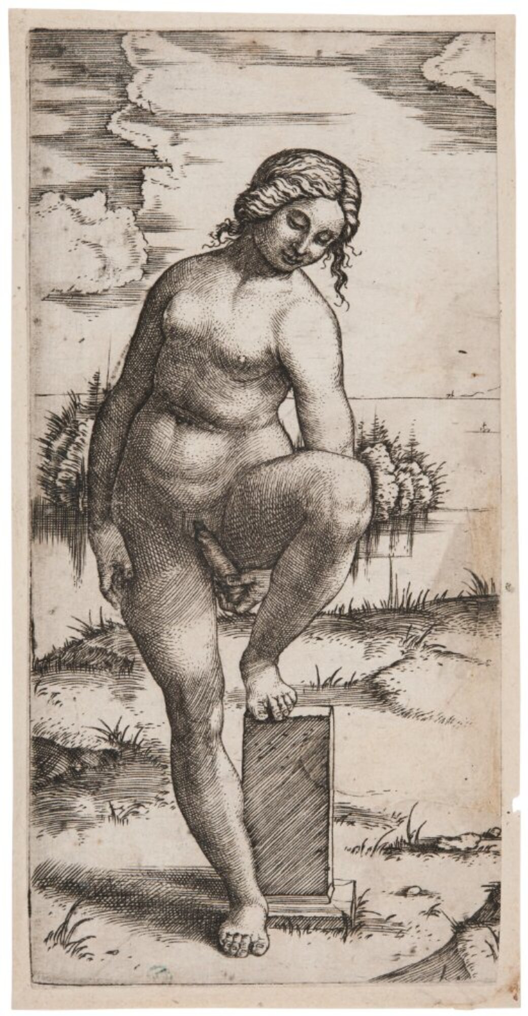  Marcantonio Raimondi Nő dildóval című rajza a 15.századból.