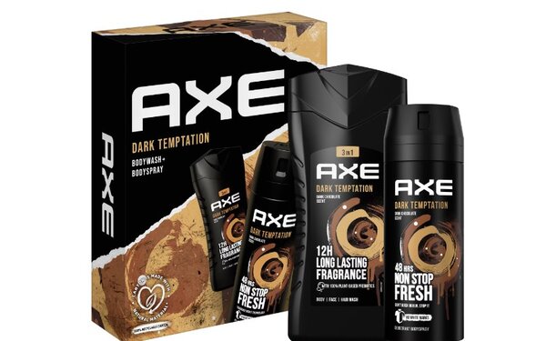 Egy csokis Axe Dark Tempation ajándékcsomagnak.