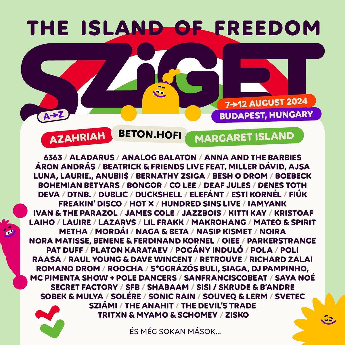 Ők a 2024-es Sziget magyar fellépői