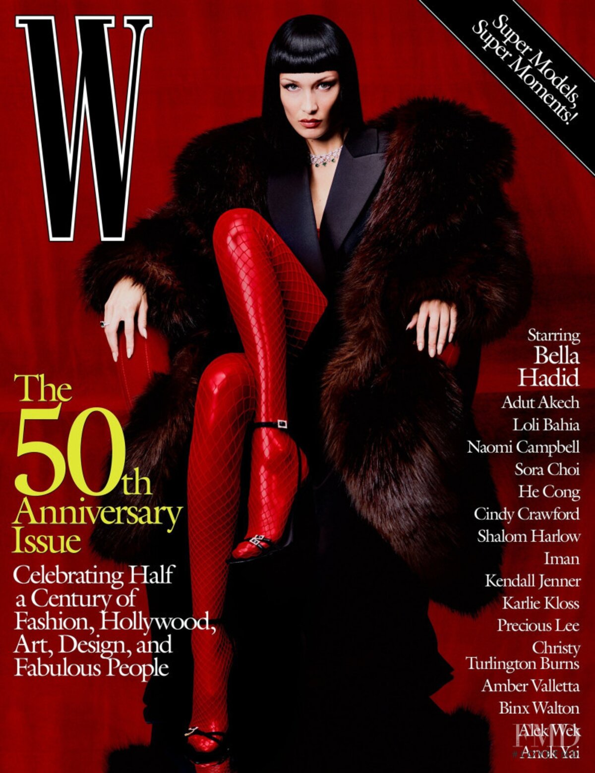 Bella Hadid a W magazin 2022 szeptemberi címlapján.