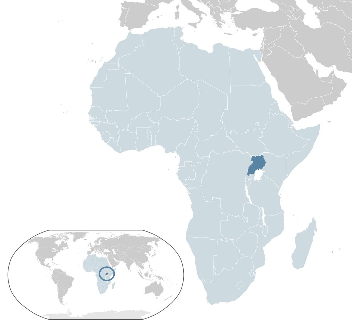 Uganda területét tekintve körülbelül két és félszer, míg lakosságszámát tekintve három és félszer nagyobb Magyarországnál.