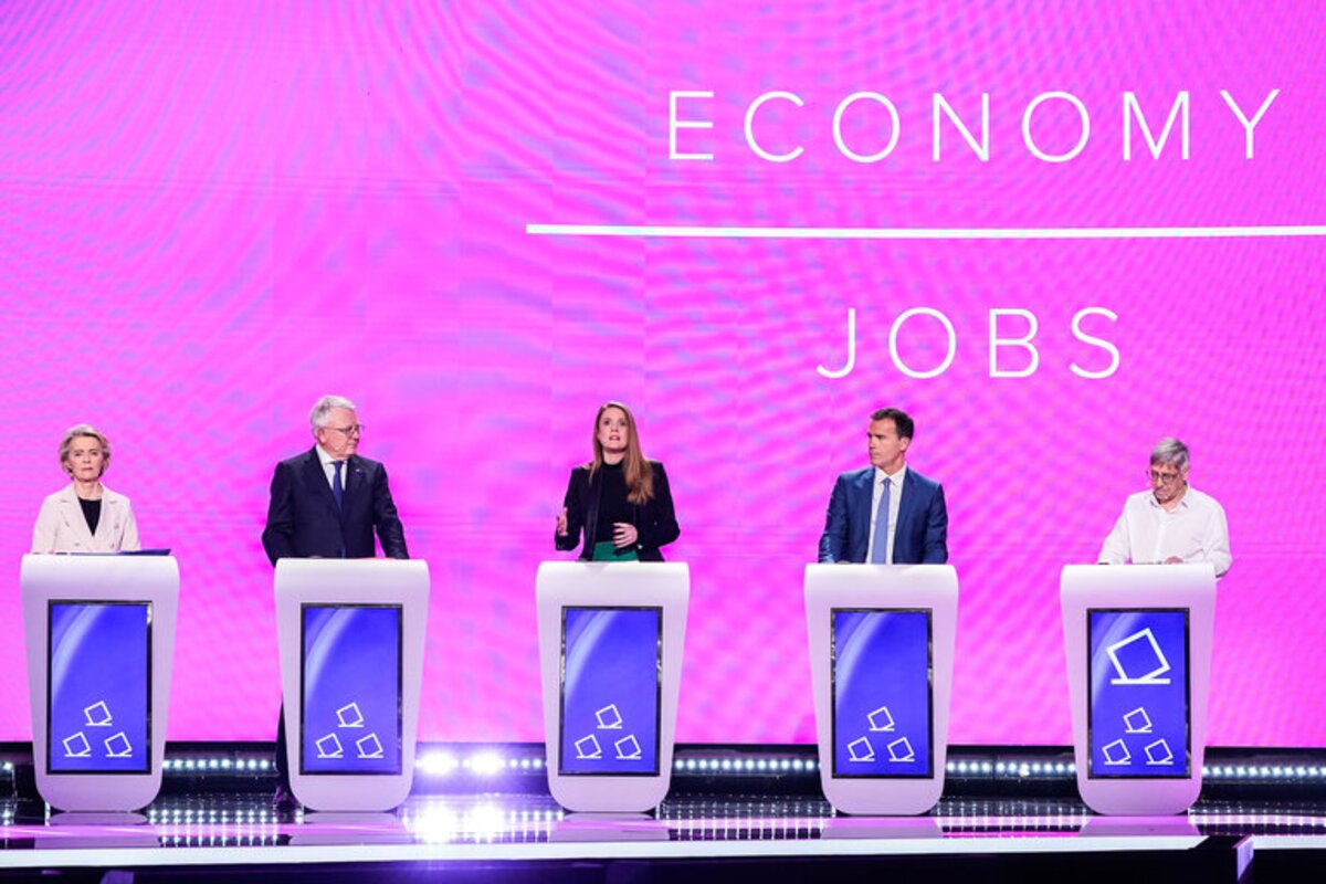 Walter Baier (Ausztria, Európai Baloldal), Sandro Gozi (Olaszország, Renew Europe Now), Ursula von der Leyen (Németország, Európai Néppárt), Terry Reintke (Németország, Európai Zöldek) és Nicolas Schmit (Luxemburg, Európai Szocialisták Pártja) vettek részt a vitán, amelyet az Európai Műsorszolgáltatók Szövetsége (EBU) szervezett együttműködésben az európai politikai pártokkal és az Európai Parlamenttel.

A vita középpontjában ezek a témák álltak: gazdaság és foglalkoztatás, védelem és biztonság, éghajlat és környezetvédelem, demokrácia és vezetés, migráció és határok, valamint innováció és technológia.